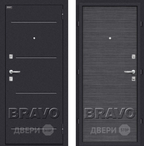 Входная металлическая Дверь Bravo Оптим Кобра Black Wood в Красноармейске