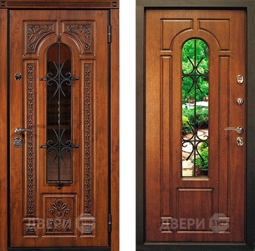 Дверь Юркас Лацио с ковкой и стеклом в Красноармейске