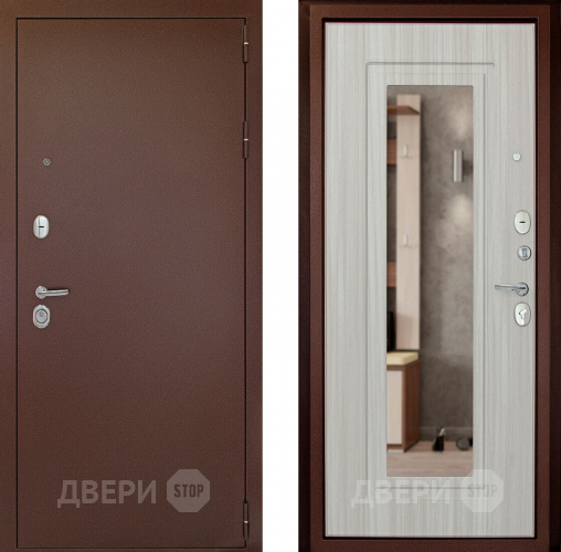 Входная металлическая Дверь (Дверной Континент) Гарант - 1 Зеркало Сандал белый в Красноармейске