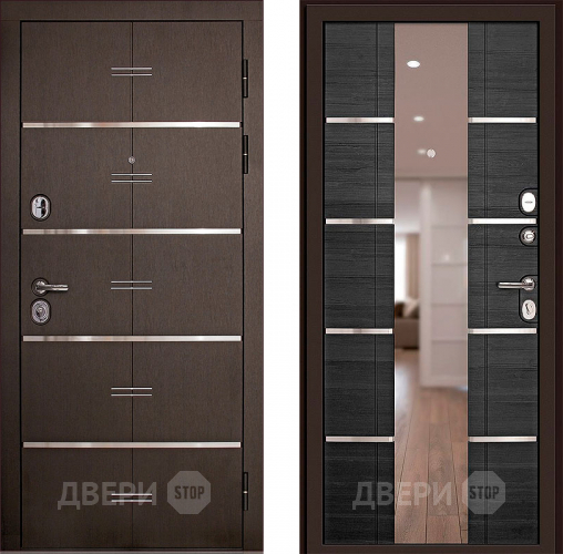 Входная металлическая Дверь (Дверной Континент) Савона с зеркалом Венге в Красноармейске