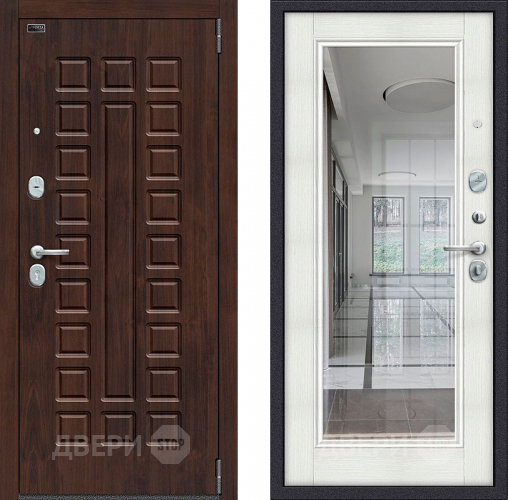 Входная металлическая Дверь Bravo Porta S-3 51/П61 с зеркалом Бьянко в Красноармейске