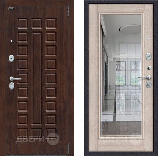 Входная металлическая Дверь Bravo Porta S-3 51/П61 с зеркалом Капучино в Красноармейске