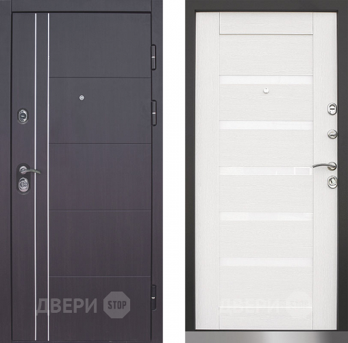 Входная металлическая Дверь Техно 01 винорит венге/лиственница белая в Красноармейске