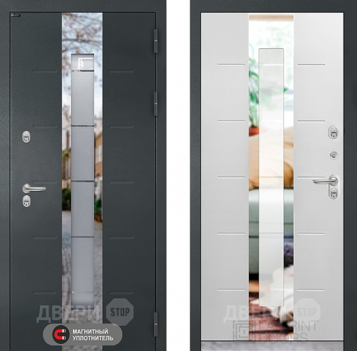 Дверь Лабиринт (LABIRINT) Тундра с терморазрывом и стеклопакетом в Красноармейске