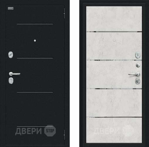 Входная металлическая Дверь Bravo Лайн Букле черное/Look Art в Красноармейске