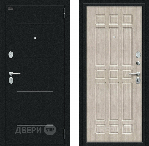 Входная металлическая Дверь Bravo Мило Букле черное/Cappuccino Veralinga в Красноармейске