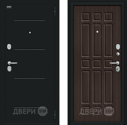 Входная металлическая Дверь Bravo Мило Букле черное/Wenge Veralinga в Красноармейске