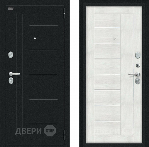 Входная металлическая Дверь Bravo Проф Букле черное/Bianco Veralinga в Красноармейске