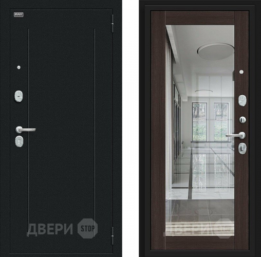 Входная металлическая Дверь Bravo Флэш Букле черное/Wenge Veralinga в Красноармейске