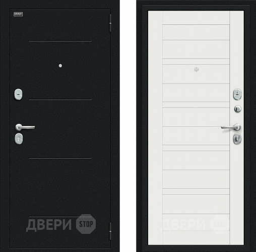 Входная металлическая Дверь Bravo Сити Kale Букле черное/Off-white в Красноармейске