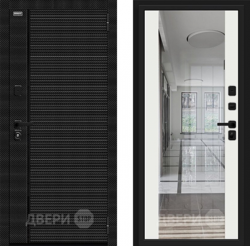 Входная металлическая Дверь Bravo Лайнер-3 Black Carbon/Off-white в Красноармейске