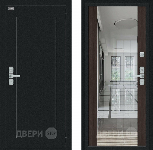 Входная металлическая Дверь Bravo Глори Букле черное/Wenge Veralinga в Красноармейске