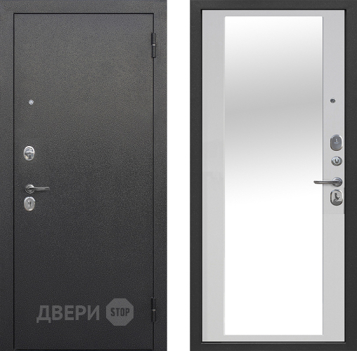 Входная металлическая Дверь Цитадель Гарда Серебро Зеркало Белый ясень в Красноармейске
