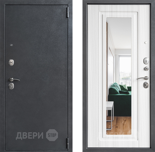 Входная металлическая Дверь Дверной Континент ДК-70 Зеркало Лиственница в Красноармейске