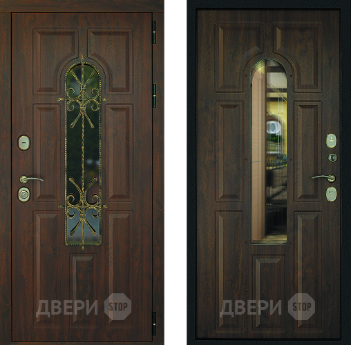 Входная металлическая Дверь Дверной Континент Лион Темный орех в Красноармейске