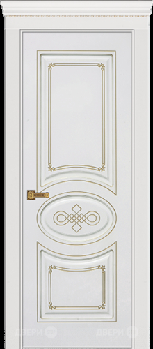Межкомнатная дверь Дверь Премьер ДГ, белая эмаль, патина золото в Красноармейске