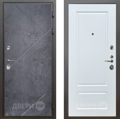 Входная металлическая Дверь Шелтер (SHELTER) Комфорт Бетон урбан индиго 4 Белый матовый в Красноармейске