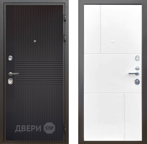 Входная металлическая Дверь Шелтер (SHELTER) Комфорт Черная шагрень 8 Белый матовый в Красноармейске
