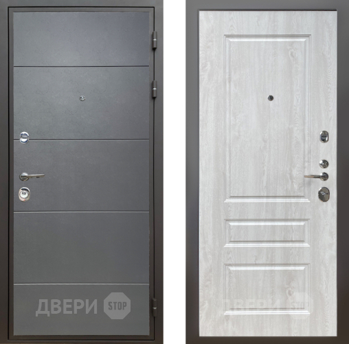 Входная металлическая Дверь Шелтер (SHELTER) Комфорт Лофт графит 2 Сосна белая в Красноармейске