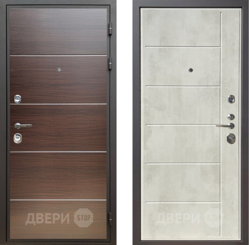 Входная металлическая Дверь Шелтер (SHELTER) Комфорт Венге структурный горизонт 11 Бетон крем в Красноармейске