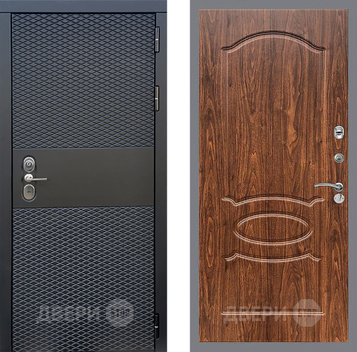 Входная металлическая Дверь Стоп БЛЭК CISA ФЛ-128 орех тисненый в Красноармейске