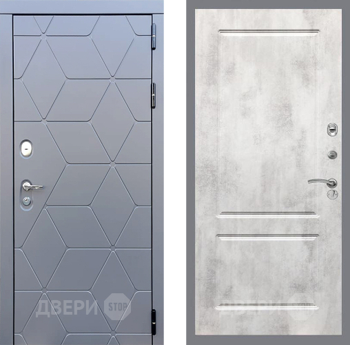 Входная металлическая Дверь Стоп КОСМО ФЛ-117 Бетон светлый в Красноармейске