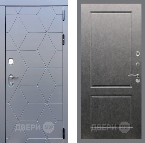 Входная металлическая Дверь Стоп КОСМО ФЛ-117 Штукатурка графит в Красноармейске
