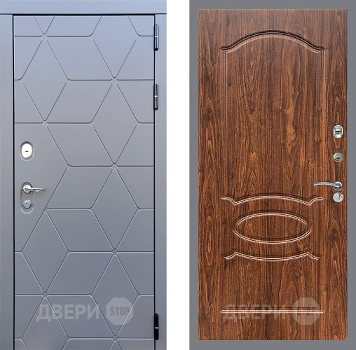 Входная металлическая Дверь Стоп КОСМО ФЛ-128 орех тисненый в Красноармейске