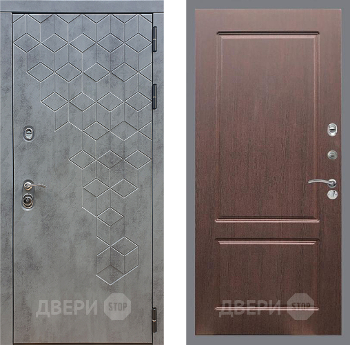 Входная металлическая Дверь Стоп БЕТОН ФЛ-117 Орех премиум в Красноармейске