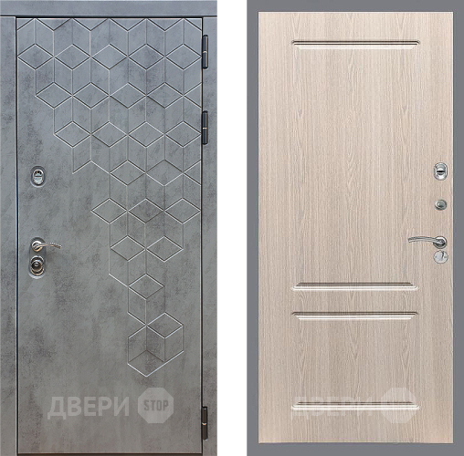 Входная металлическая Дверь Стоп БЕТОН ФЛ-117 Беленый дуб в Красноармейске