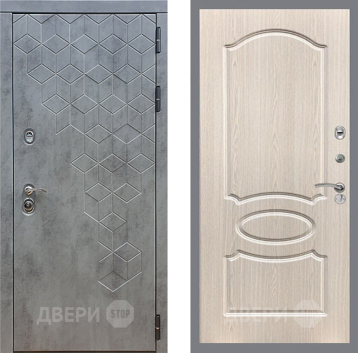 Входная металлическая Дверь Стоп БЕТОН ФЛ-128 Беленый дуб в Красноармейске