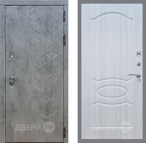Входная металлическая Дверь Стоп БЕТОН ФЛ-128 Сандал белый в Красноармейске