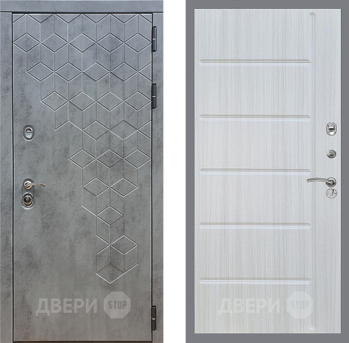 Входная металлическая Дверь Стоп БЕТОН ФЛ-102 Сандал белый в Красноармейске