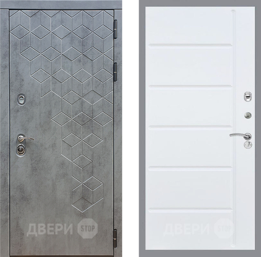 Входная металлическая Дверь Стоп БЕТОН ФЛ-102 Белый ясень в Красноармейске