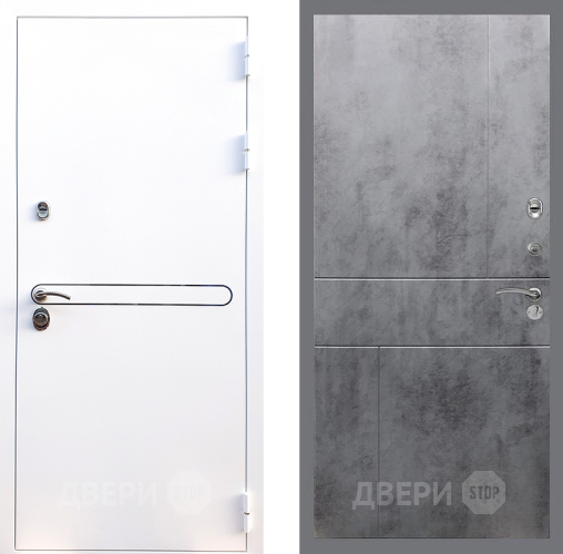 Входная металлическая Дверь Стоп Лайн Вайт ФЛ-290 Бетон темный в Красноармейске