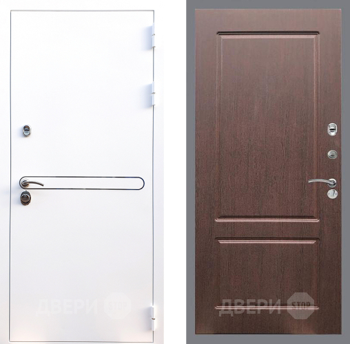 Входная металлическая Дверь Стоп Лайн Вайт ФЛ-117 Орех премиум в Красноармейске