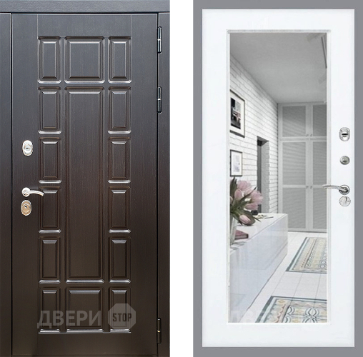 Входная металлическая Дверь Стоп НЬЮ ЙОРК Зеркало Силк Сноу в Красноармейске