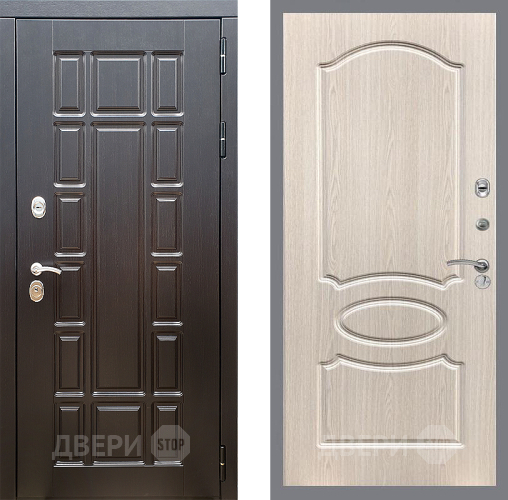 Входная металлическая Дверь Стоп НЬЮ ЙОРК ФЛ-128 Беленый дуб в Красноармейске
