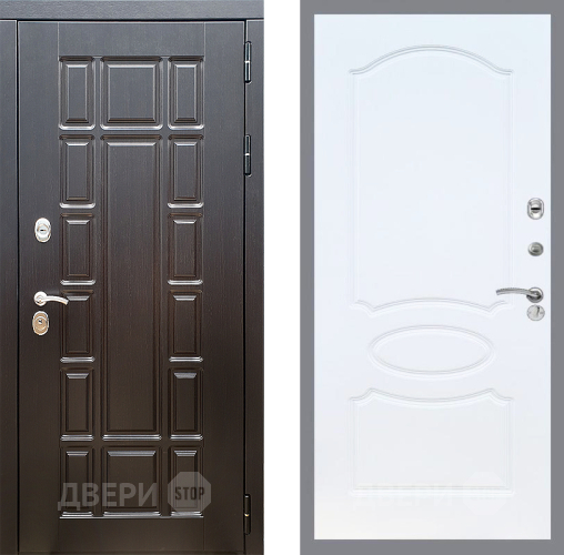 Входная металлическая Дверь Стоп НЬЮ ЙОРК ФЛ-128 Белый ясень в Красноармейске