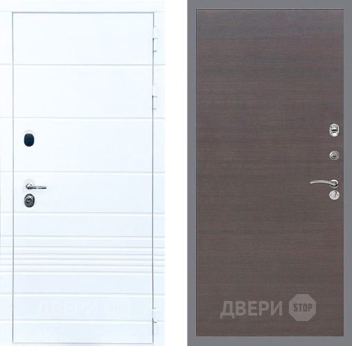 Входная металлическая Дверь Стоп ТРЕНДО Гладкая венге поперечный в Красноармейске