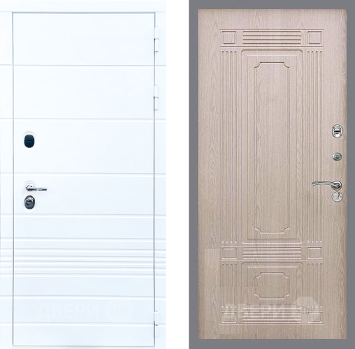Входная металлическая Дверь Стоп ТРЕНДО ФЛ-2 Беленый дуб в Красноармейске