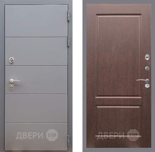 Входная металлическая Дверь Стоп АРТ ГРАФИТ ФЛ-117 Орех премиум в Красноармейске