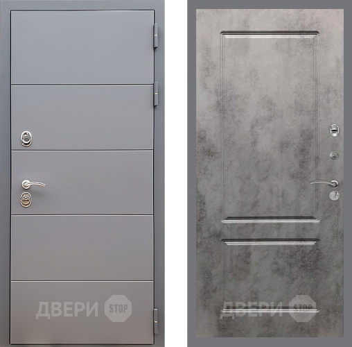 Входная металлическая Дверь Стоп АРТ ГРАФИТ ФЛ-117 Бетон темный в Красноармейске