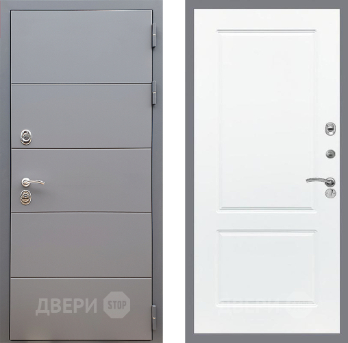Входная металлическая Дверь Стоп АРТ ГРАФИТ ФЛ-117 Силк Сноу в Красноармейске