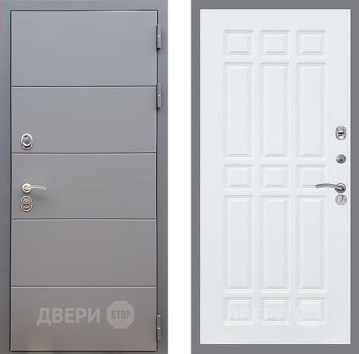 Входная металлическая Дверь Стоп АРТ ГРАФИТ ФЛ-33 Силк Сноу в Красноармейске