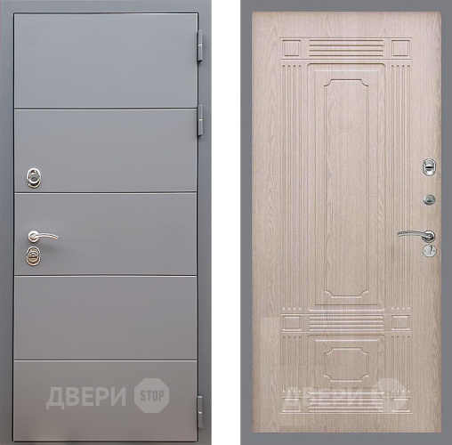 Входная металлическая Дверь Стоп АРТ ГРАФИТ ФЛ-2 Беленый дуб в Красноармейске