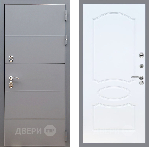 Входная металлическая Дверь Стоп АРТ ГРАФИТ ФЛ-128 Белый ясень в Красноармейске
