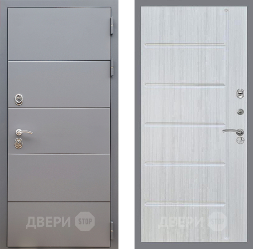 Входная металлическая Дверь Стоп АРТ ГРАФИТ ФЛ-102 Сандал белый в Красноармейске