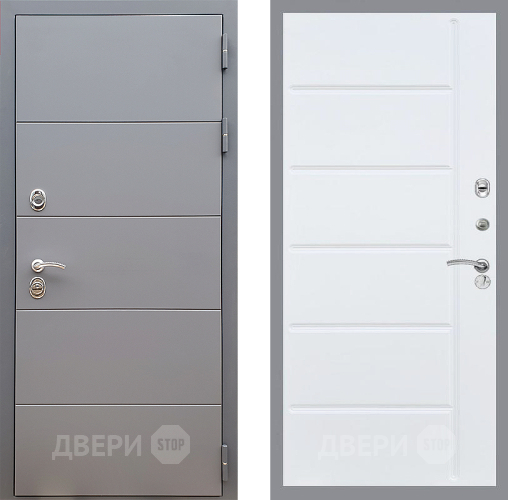 Входная металлическая Дверь Стоп АРТ ГРАФИТ ФЛ-102 Белый ясень в Красноармейске