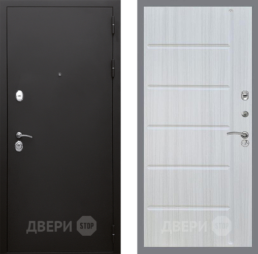 Входная металлическая Дверь Стоп КЛАССИК Шагрень ФЛ-102 Сандал белый в Красноармейске